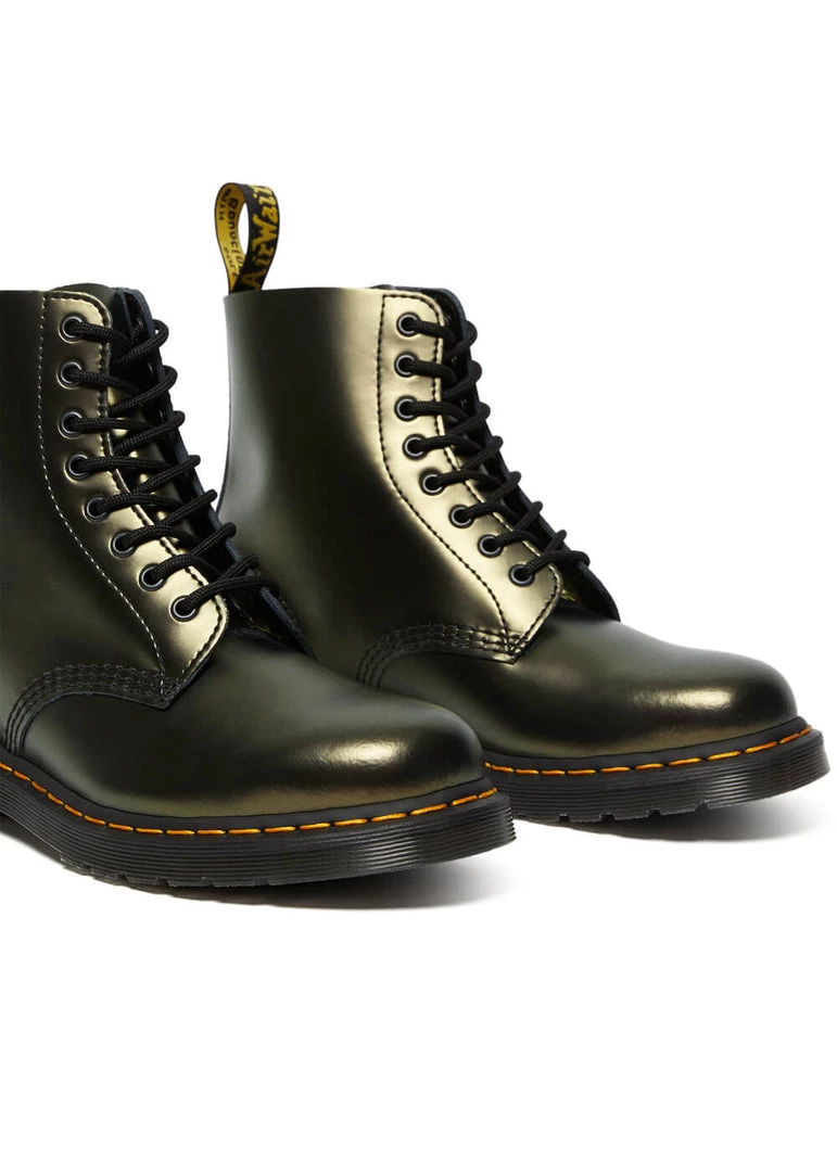 New In Dr. Martens 1460 Pascal Chroma Metallic Leather Boots Gold