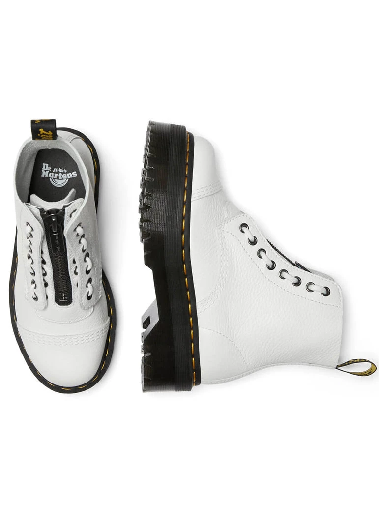 Dr. Martens Sinclair Nappa Leather Platform Boots White New In