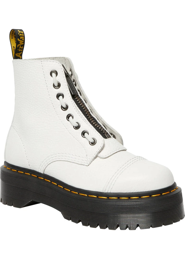 Dr. Martens Sinclair Nappa Leather Platform Boots White New In