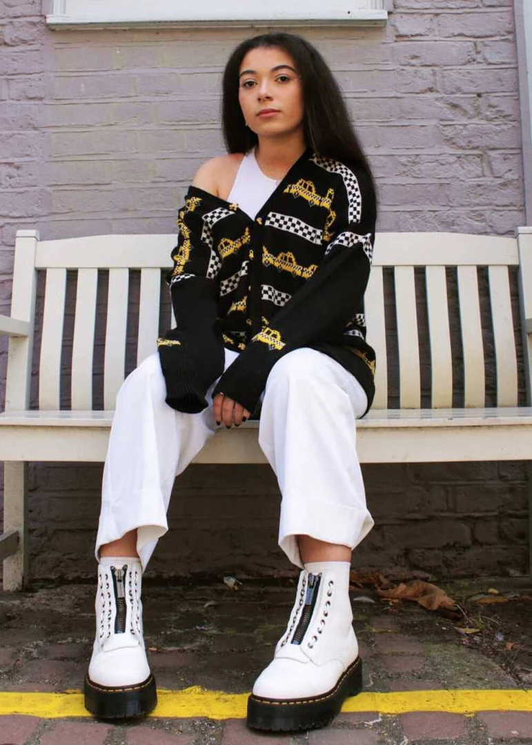 Dr. Martens Sinclair Nappa Leather Platform Boots White New In