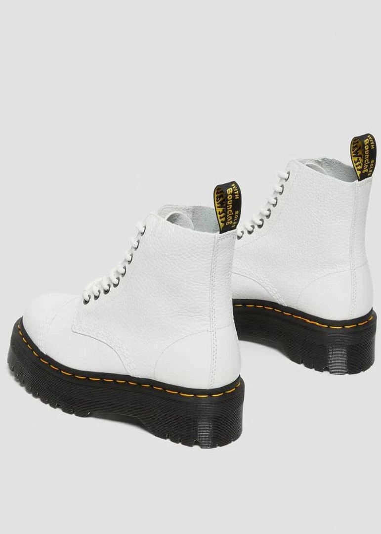 Dr. Martens Sinclair Nappa Leather Platform Boots White New In