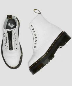 Dr. Martens Sinclair Nappa Leather Platform Boots White New In
