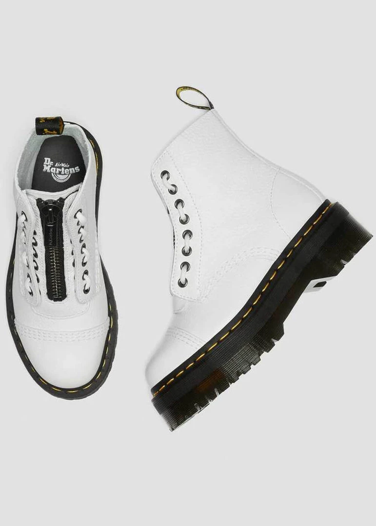Dr. Martens Sinclair Nappa Leather Platform Boots White New In