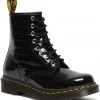 New In Dr. Martens 1460 Patent Croc Boots Black