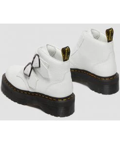 New In Dr. Martens Devon Heart Aunt Sally Soft Leather Boots White