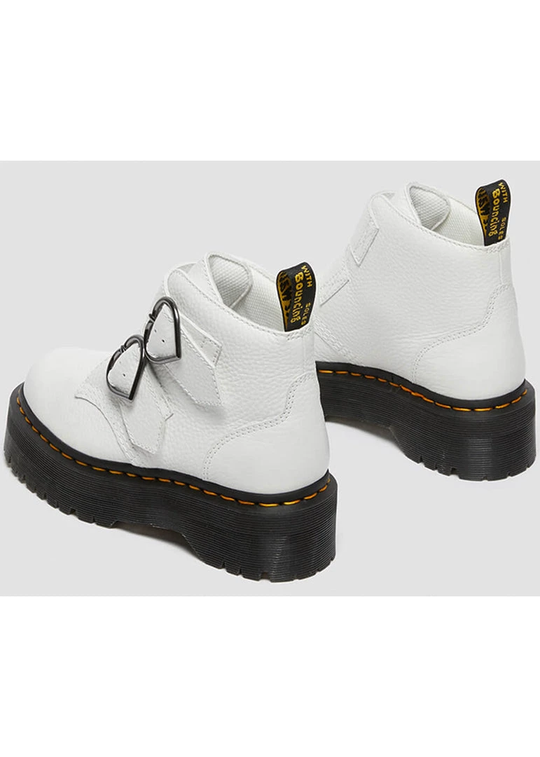New In Dr. Martens Devon Heart Aunt Sally Soft Leather Boots White