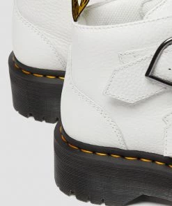 New In Dr. Martens Devon Heart Aunt Sally Soft Leather Boots White