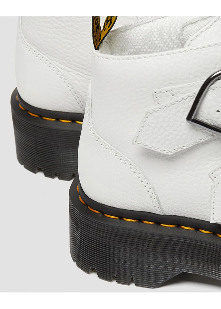 New In Dr. Martens Devon Heart Aunt Sally Soft Leather Boots White