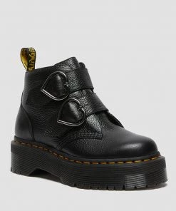 New In Dr. Martens Devon Heart Soft Aunt Sally Leather Boots Black