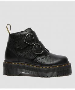 New In Dr. Martens Devon Heart Soft Aunt Sally Leather Boots Black