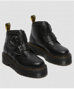 New In Dr. Martens Devon Heart Soft Aunt Sally Leather Boots Black