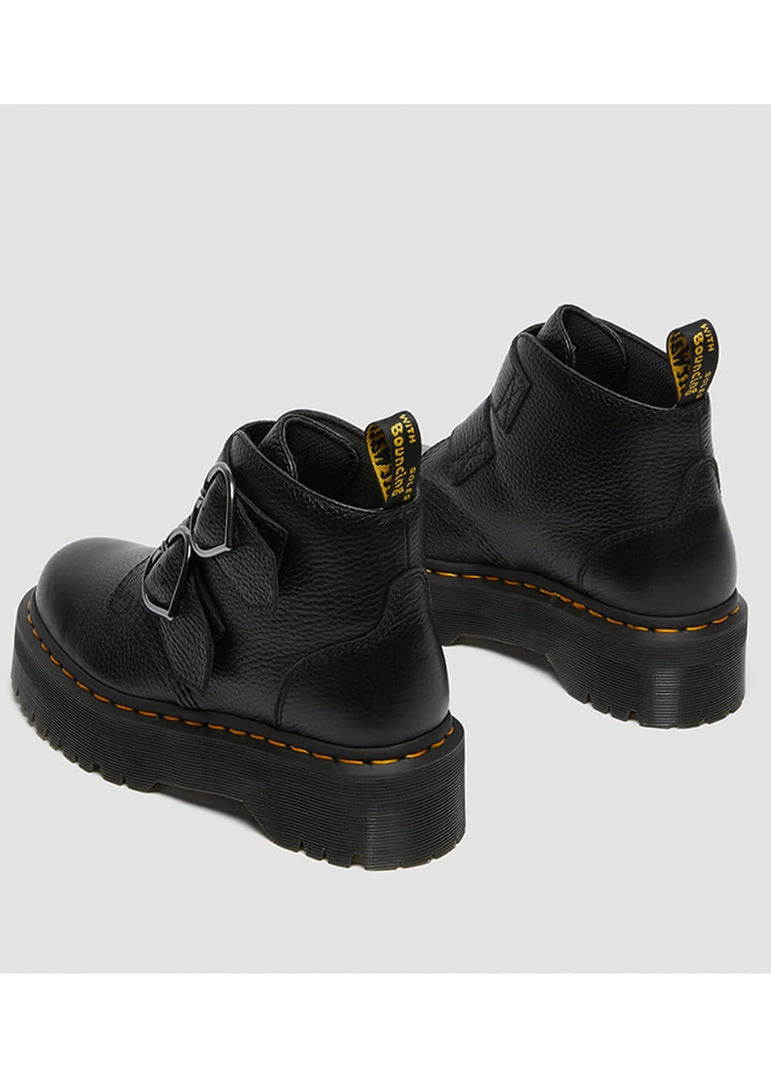 New In Dr. Martens Devon Heart Soft Aunt Sally Leather Boots Black