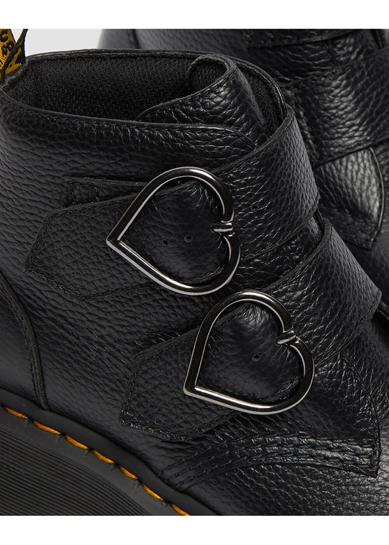 New In Dr. Martens Devon Heart Soft Aunt Sally Leather Boots Black