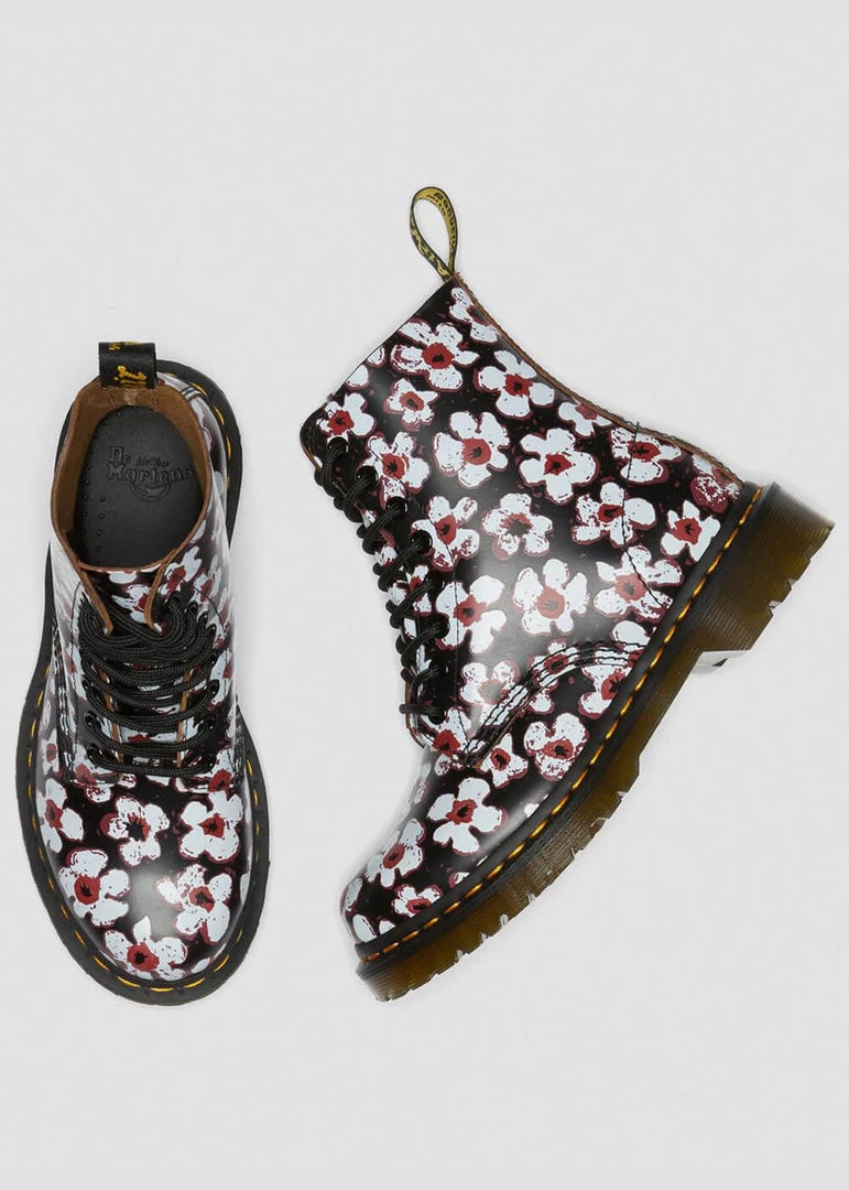 Dr. Martens 1460 Pascal Pansy Fayre Vintage Smooth Leather Lace-up Boots Red New In