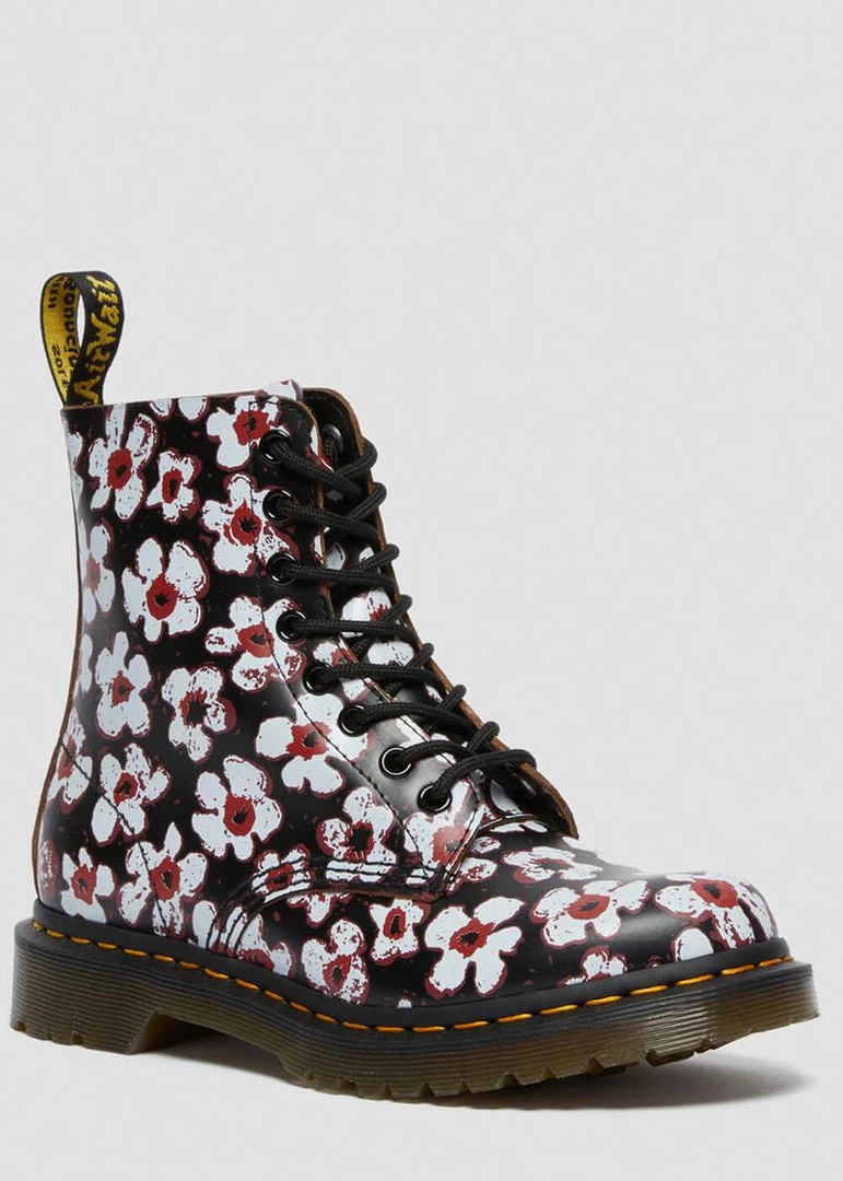 Dr. Martens 1460 Pascal Pansy Fayre Vintage Smooth Leather Lace-up Boots Red New In