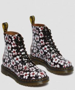 Dr. Martens 1460 Pascal Pansy Fayre Vintage Smooth Leather Lace-up Boots Red New In