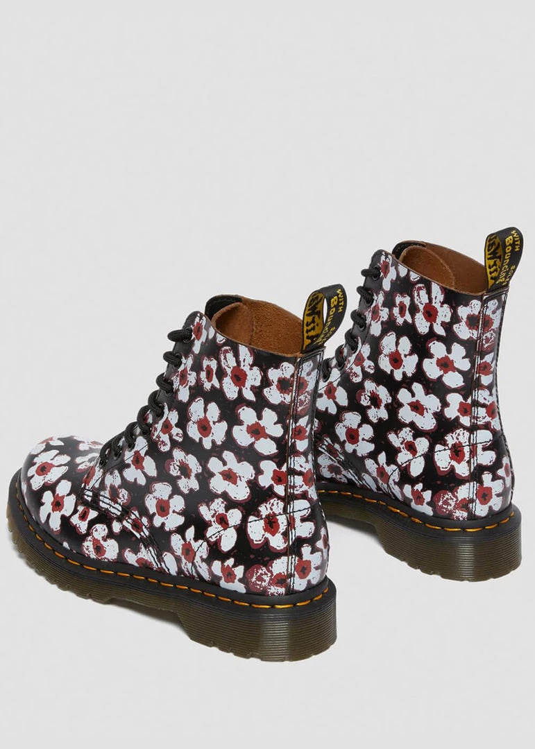 Dr. Martens 1460 Pascal Pansy Fayre Vintage Smooth Leather Lace-up Boots Red New In