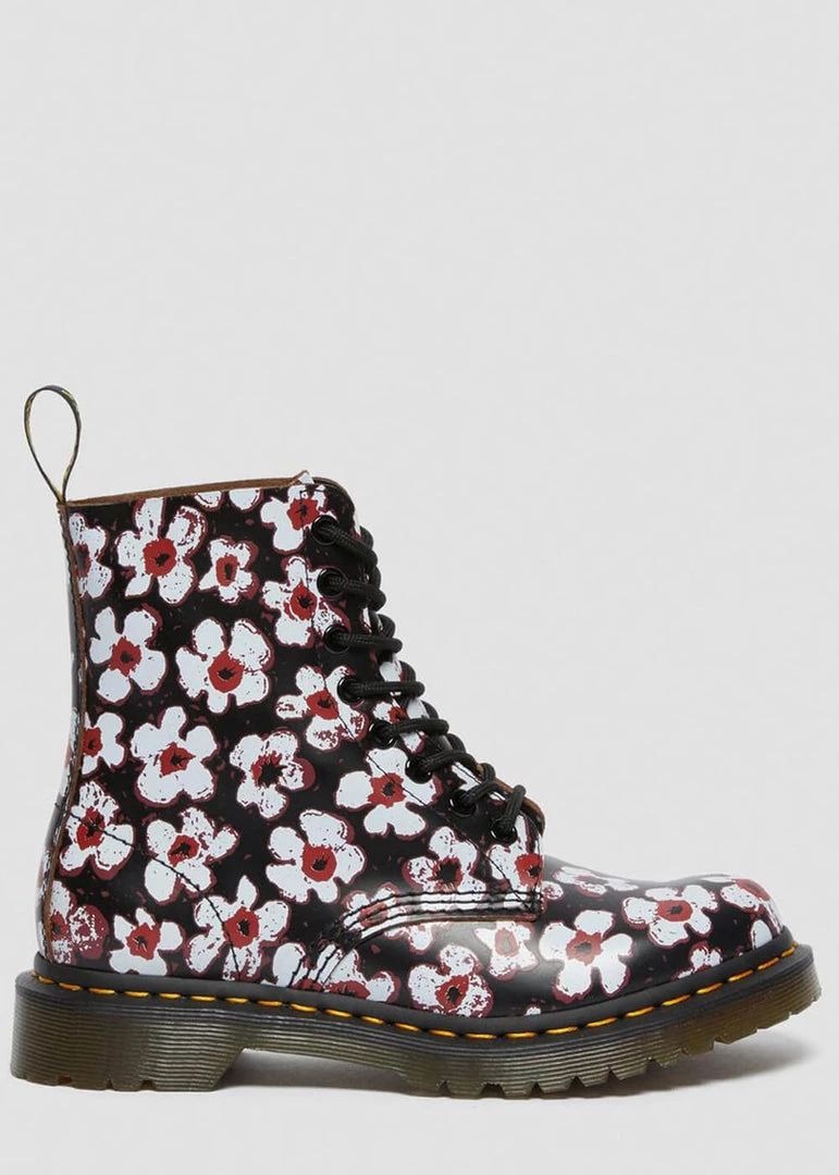 Dr. Martens 1460 Pascal Pansy Fayre Vintage Smooth Leather Lace-up Boots Red New In