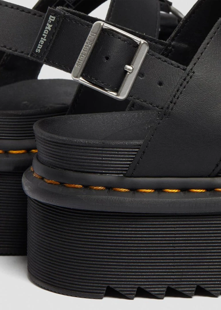 Dr. Martens Francis Hydro Leather Platform Sandals Black