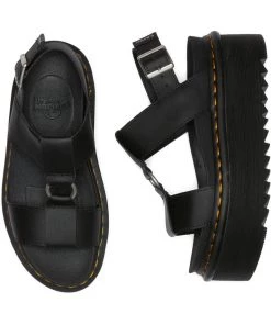 Dr. Martens Francis Hydro Leather Platform Sandals Black