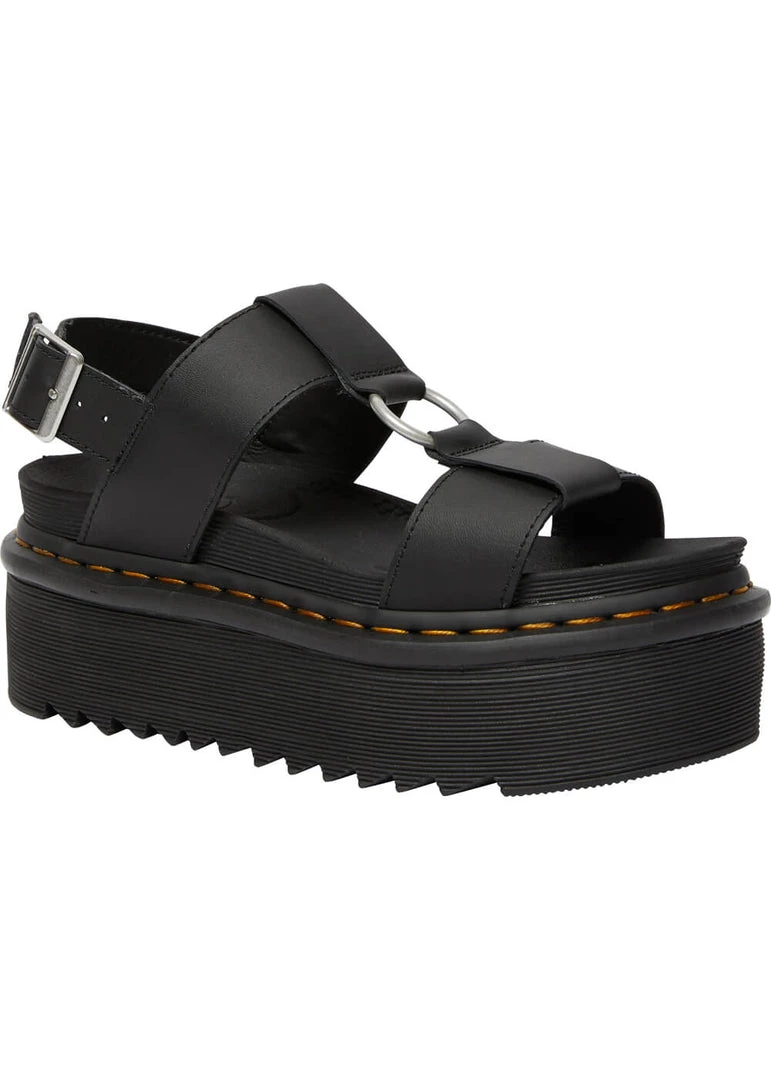 Dr. Martens Francis Hydro Leather Platform Sandals Black