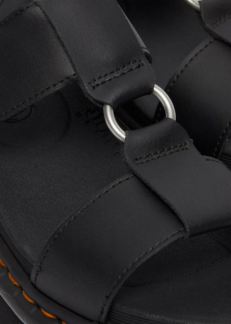 Dr. Martens Francis Hydro Leather Platform Sandals Black