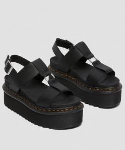 Dr. Martens Francis Hydro Leather Platform Sandals Black
