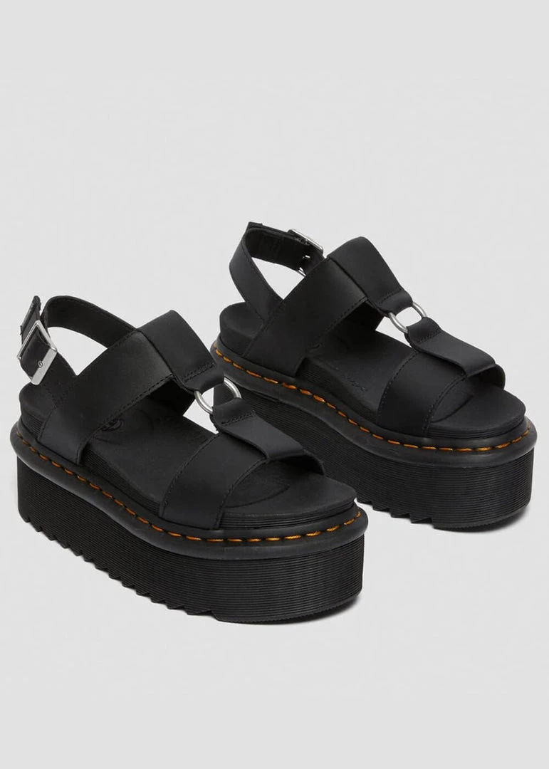 Dr. Martens Francis Hydro Leather Platform Sandals Black