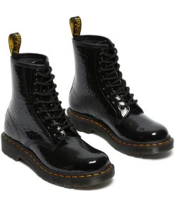 Dr. Martens 1460 Leopard Patent Boots Black New In