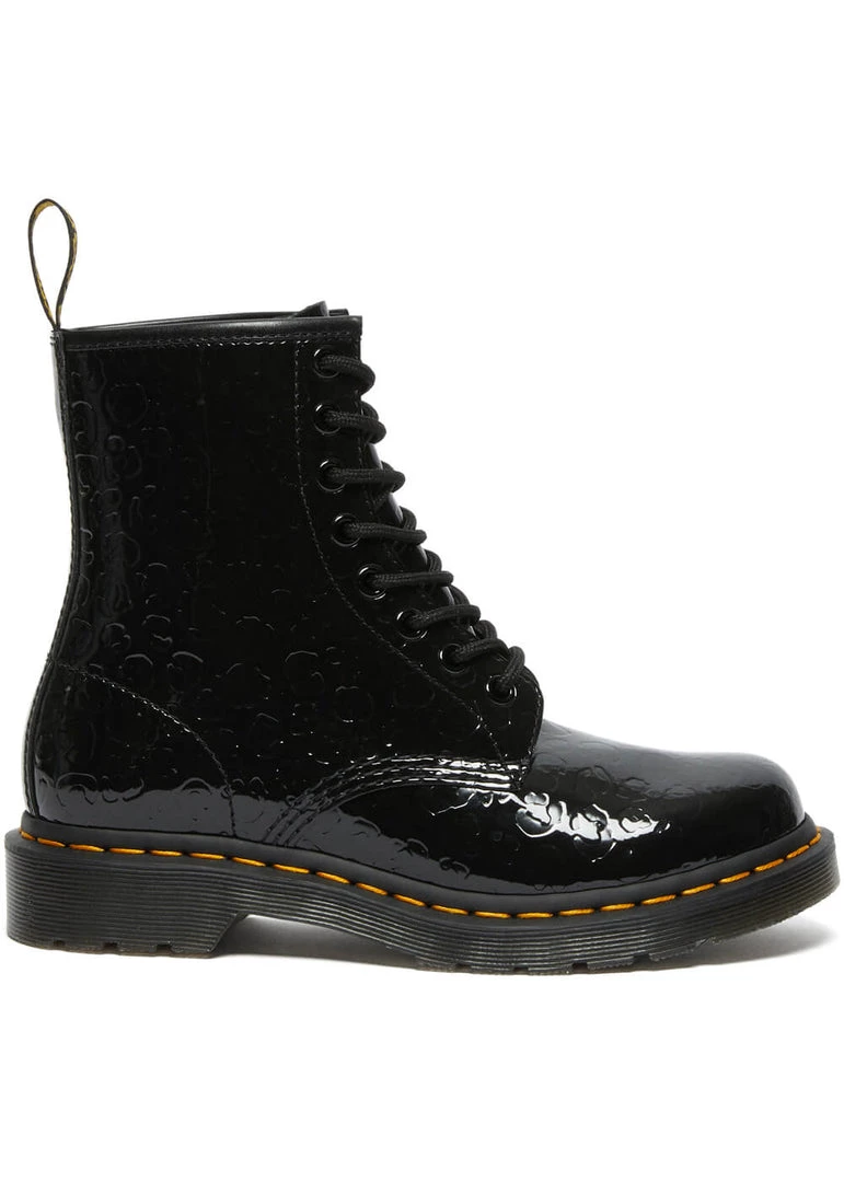 Dr. Martens 1460 Leopard Patent Boots Black New In