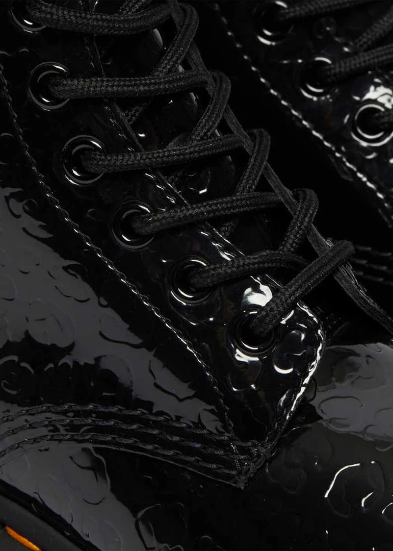 Dr. Martens 1460 Leopard Patent Boots Black New In