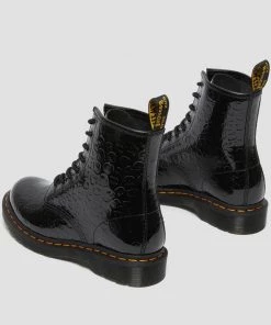 Dr. Martens 1460 Leopard Patent Boots Black New In