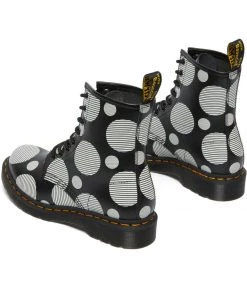Dr. Martens 1460 Polka Dot Leather Boots Black White New In