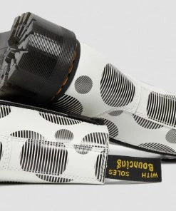 Dr. Martens Jadon Polka Dot Leather Platform Boots White Black