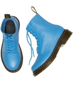 Dr. Martens 1460 Pascal Virginia Soft Leather Boots Mid Blue New In