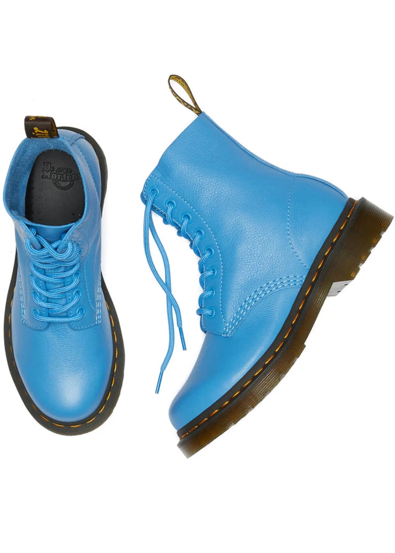 Dr. Martens 1460 Pascal Virginia Soft Leather Boots Mid Blue New In