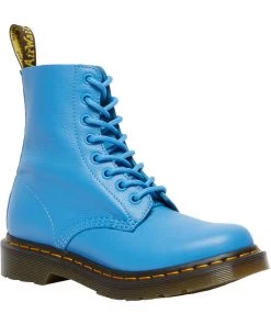 Dr. Martens 1460 Pascal Virginia Soft Leather Boots Mid Blue New In