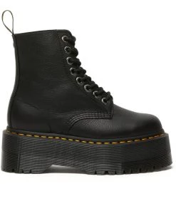 Dr. Martens 1460 Pascal Max Pisa Soft Leather Platform Boots Black