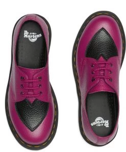 New In Dr. Martens 1461 Amore Heart Leather Shoes Fuchsia Black