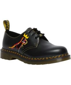 New In Dr. Martens X Basquiat 1461 Leather Shoes Black