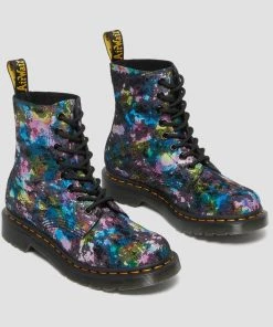 Dr. Martens 1460 Pascal Tutti Frutti Rainbow Suède Boots Black New In