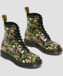 New In Dr. Martens 1460 Bloom Leather Boots Black