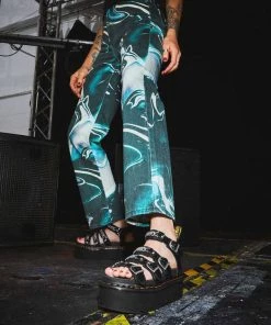 Dr. Martens Blaire 2 Patent Chain Platform Sandals Black