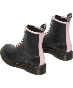 New In Dr. Martens 1460 Virginia Soft Leather Boots Black Chalk Pink