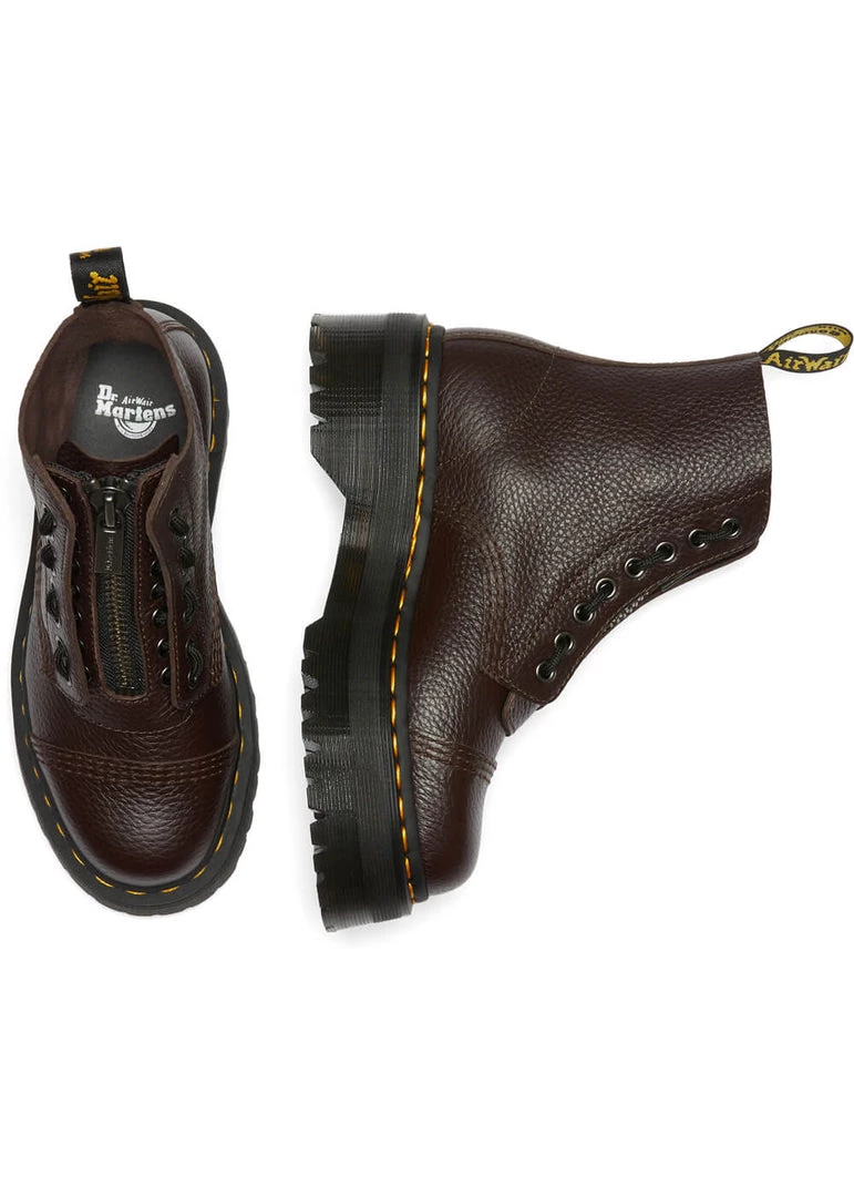 Dr. Martens Sinclair Nappa Leather Plateau Boots Burgundy New In