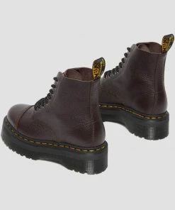 Dr. Martens Sinclair Nappa Leather Plateau Boots Burgundy New In
