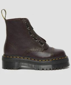 Dr. Martens Sinclair Nappa Leather Plateau Boots Burgundy New In