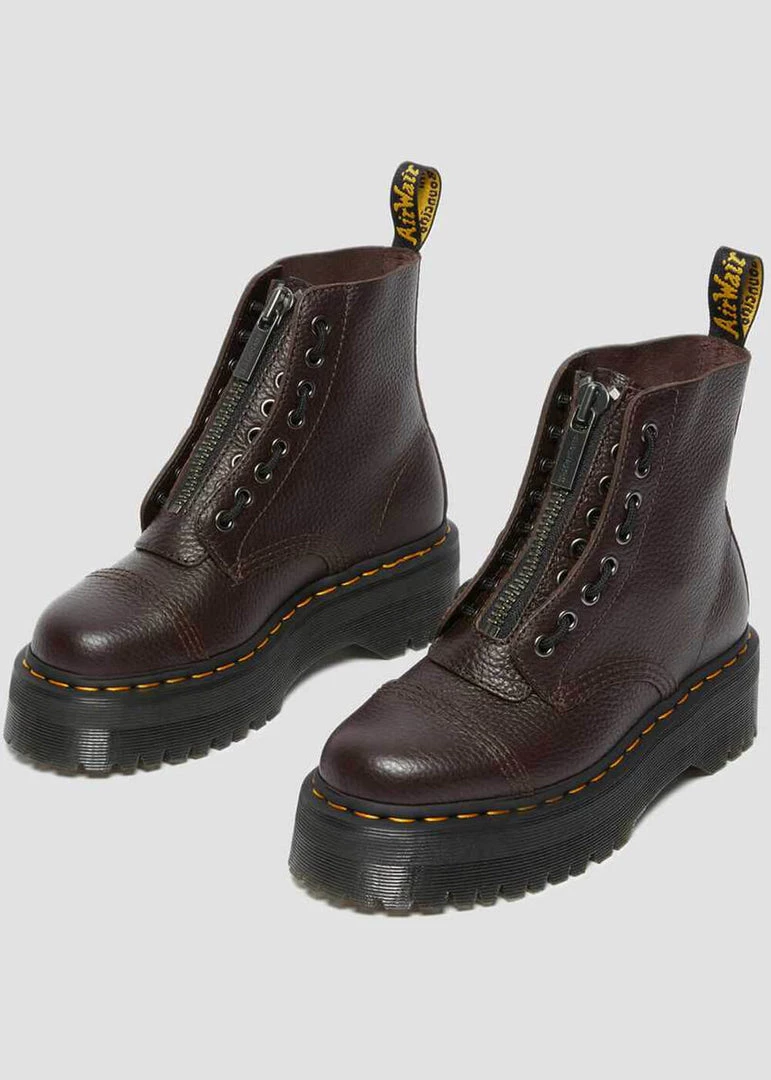 Dr. Martens Sinclair Nappa Leather Plateau Boots Burgundy New In