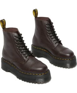 Dr. Martens Sinclair Nappa Leather Plateau Boots Burgundy New In