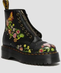 Dr. Martens Sinclair Bloom Leather Platform Boots Black New In